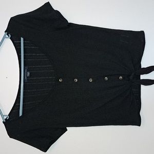 American Eagle Scoop Neck Button up T-Shirt